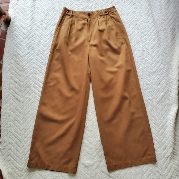 Madewell The Harlow Wide Leg Pants Acorn Brown NWT - Picture 3 of 13